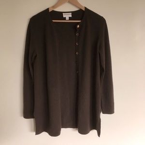 100% Cashmere Cardigan Medium Brown Minimalist